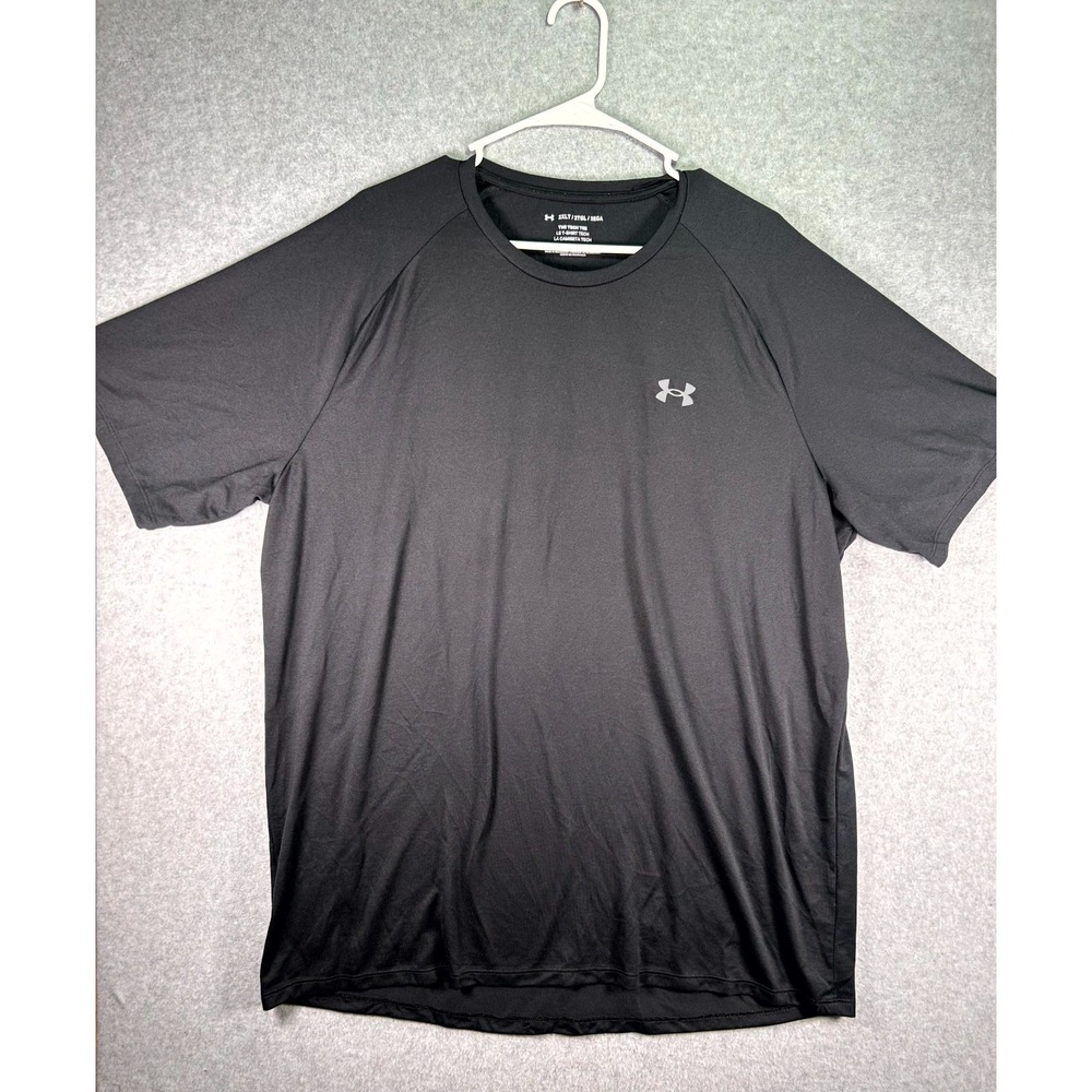 Under Armour The Tech T-Shirt Mens 2XLT Black Loose Fit Athletic Raglan Sleeve
